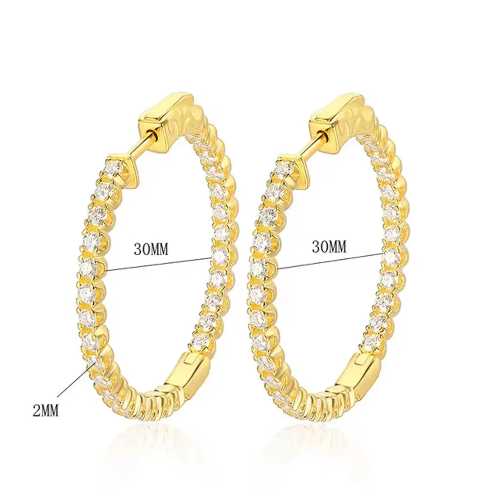 <tc>Moissanit-Creolen in S925-Silber </tc>