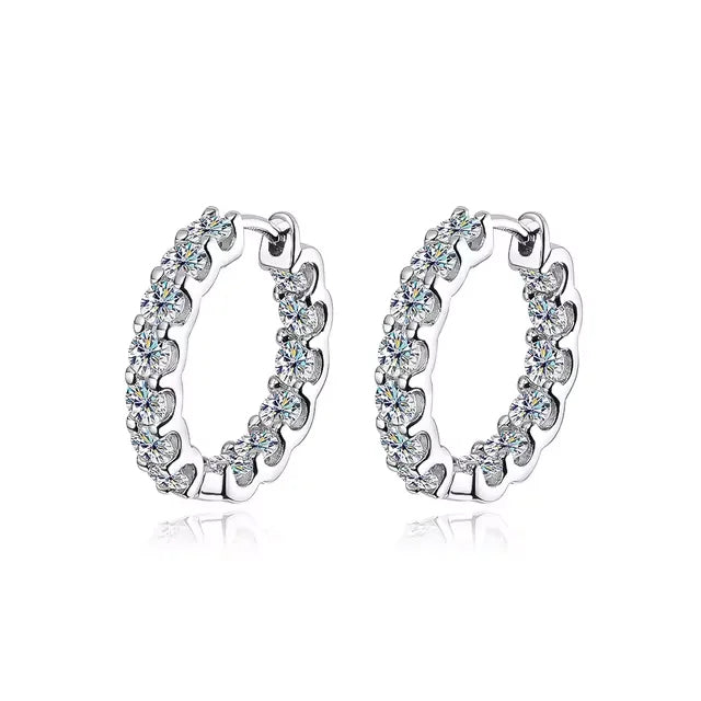 <tc>Moissanit-Creolen in S925-Silber </tc>