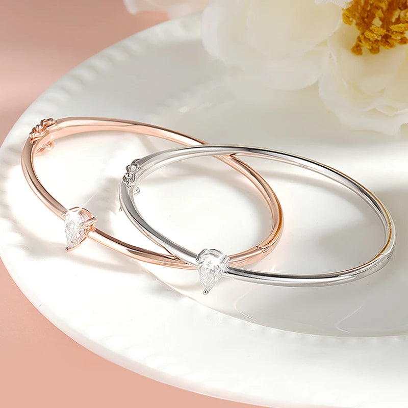 <tc>Birnen-Moissanit-Damenarmband, 925er Sterlingsilber</tc>