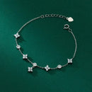 <tc>Vierblättriges Moissanit-Blumenarmband S925 Silber</tc>