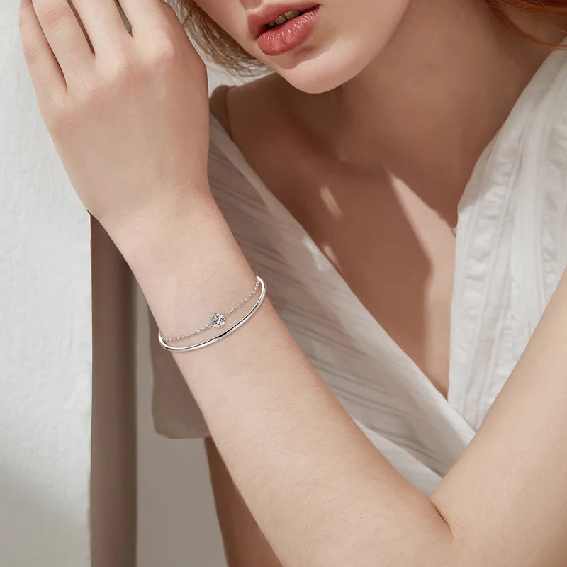 <tc>Moissanit-Manschettenarmband aus 925er Silber</tc>