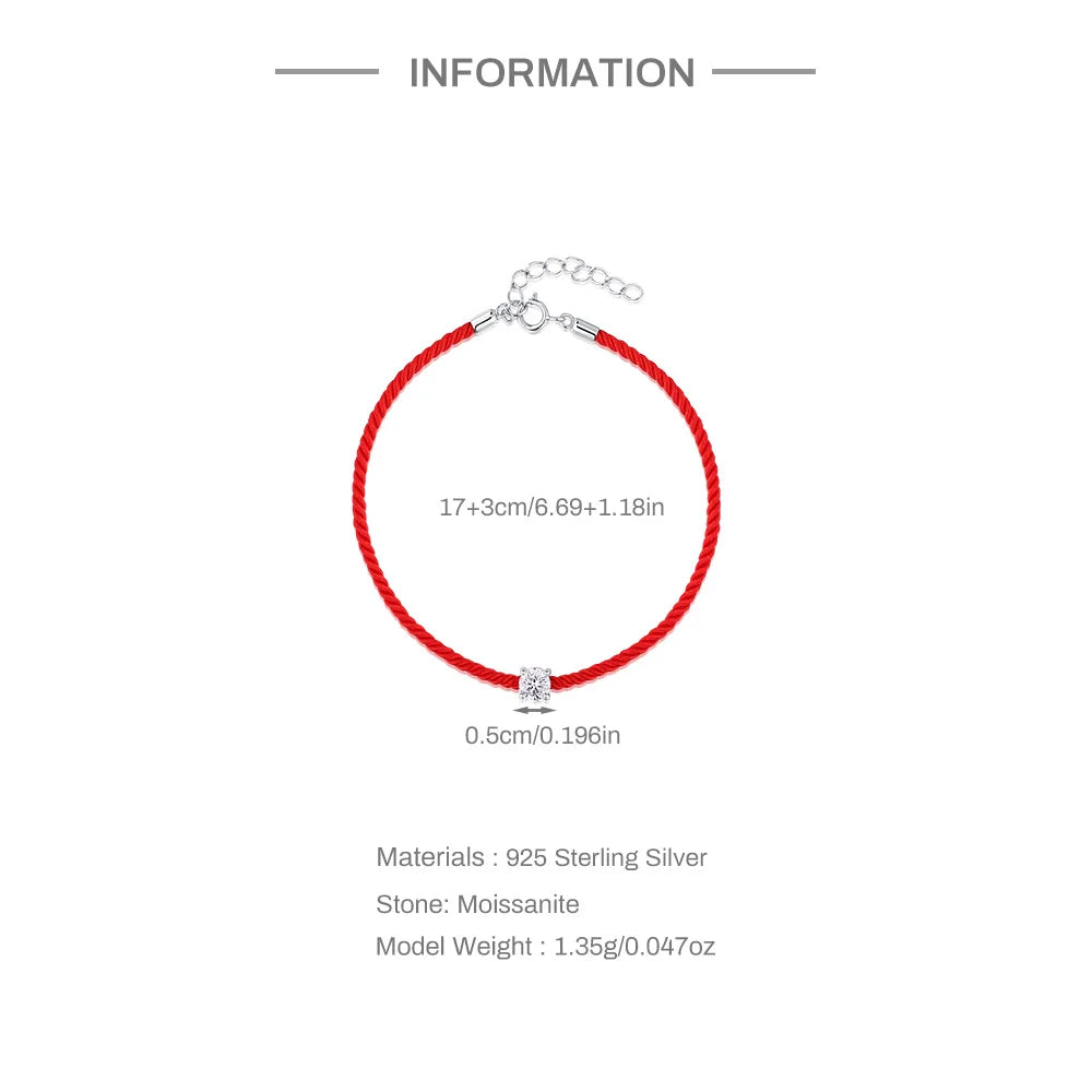 <tc>Rotes Kordelarmband – Moissanit-Glanz</tc>