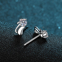 Katzenohrringe aus 925er Silber mit Moissanit